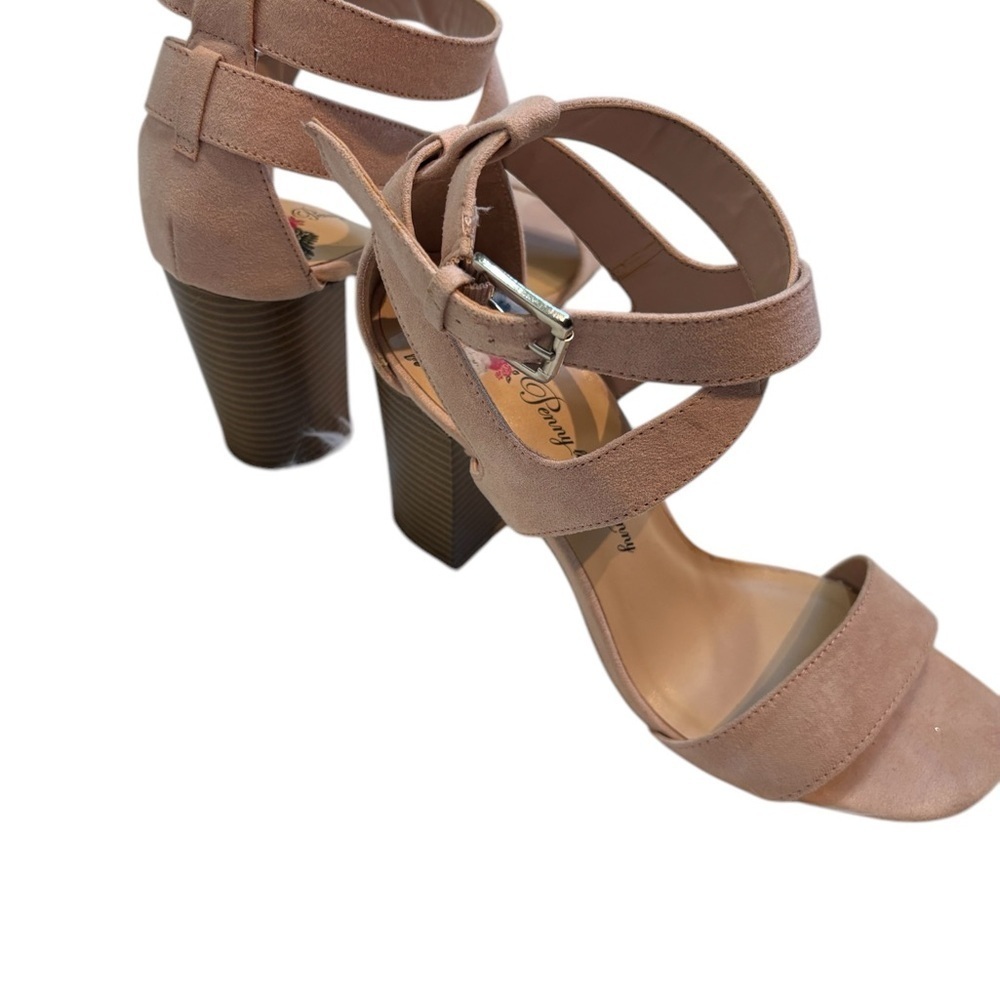 Penny loves Kenny Women's blush Strappy Wrap Chunky Heels size 7 1/2